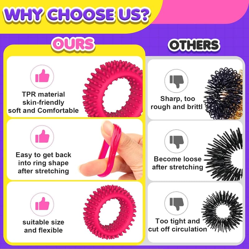 Sensory Rings Fidget Toys for Kids - 18 Pack