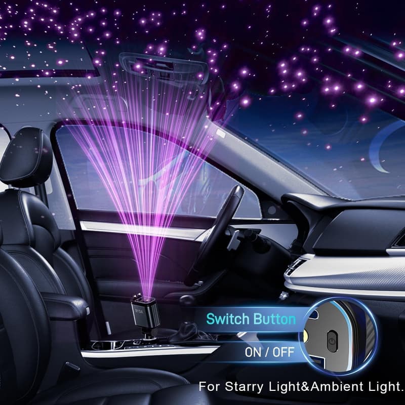 4-in-1 69W Fast Car Charger with Starry Light