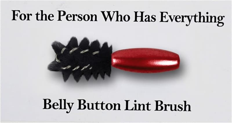 Valentine's Day Belly Button Brush for Him - Black Handle