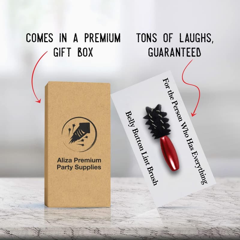 Valentine's Day Belly Button Brush for Him - Black Handle