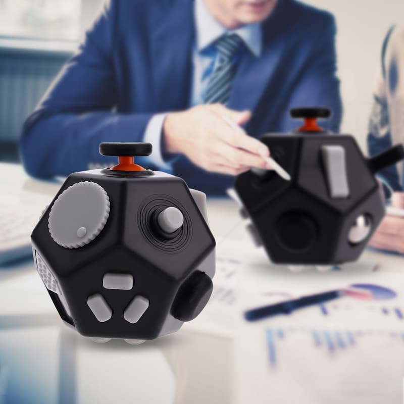 Black Mini Finger Cube Fidget Toy for Stress Relief