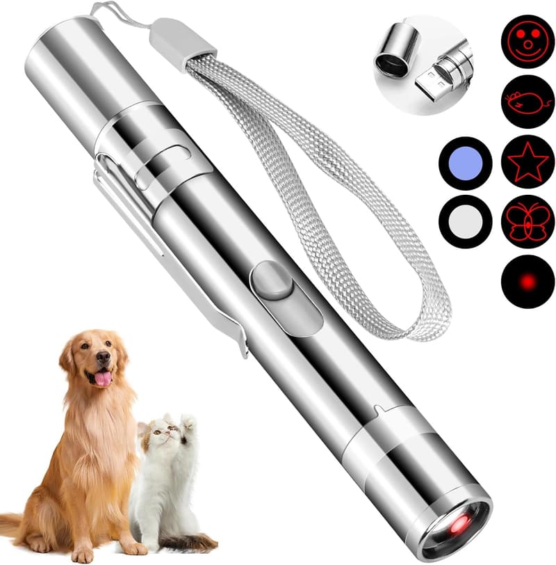 Interactive Rechargeable Red Cat Toy Pointer with 5 Patterns