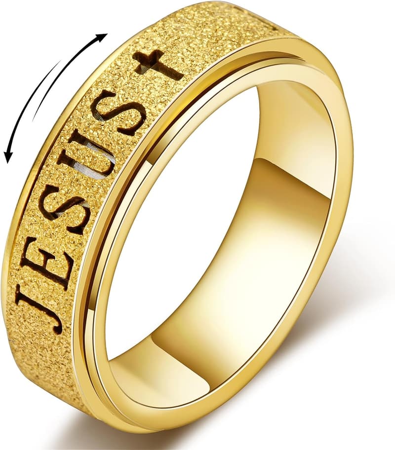 Anxiety Ring Spinner for Women - Stainless Steel Thumb Ring