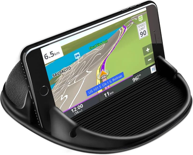 Universal Car Phone Holder - Silicone Dashboard Mount, Black