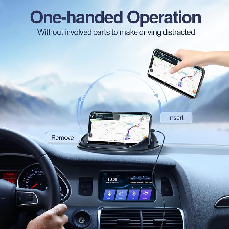 Universal Car Phone Holder - Silicone Dashboard Mount, Black
