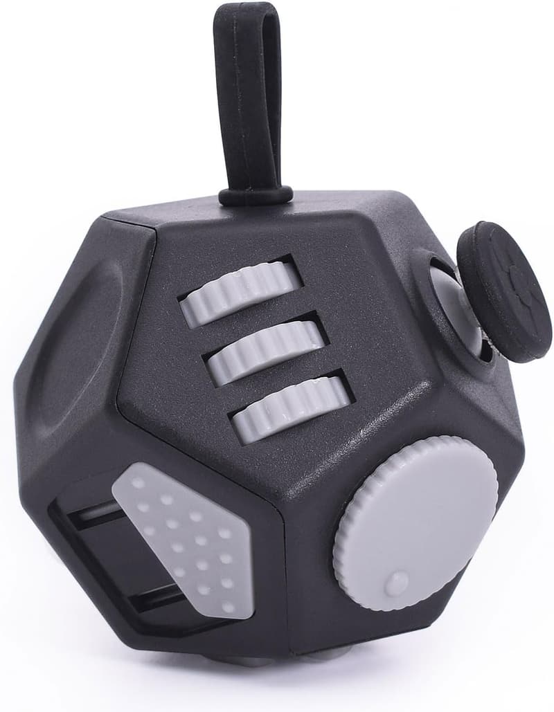 Stress Relief Mini Fidget Cube Toy for Kids and Adults (Black)