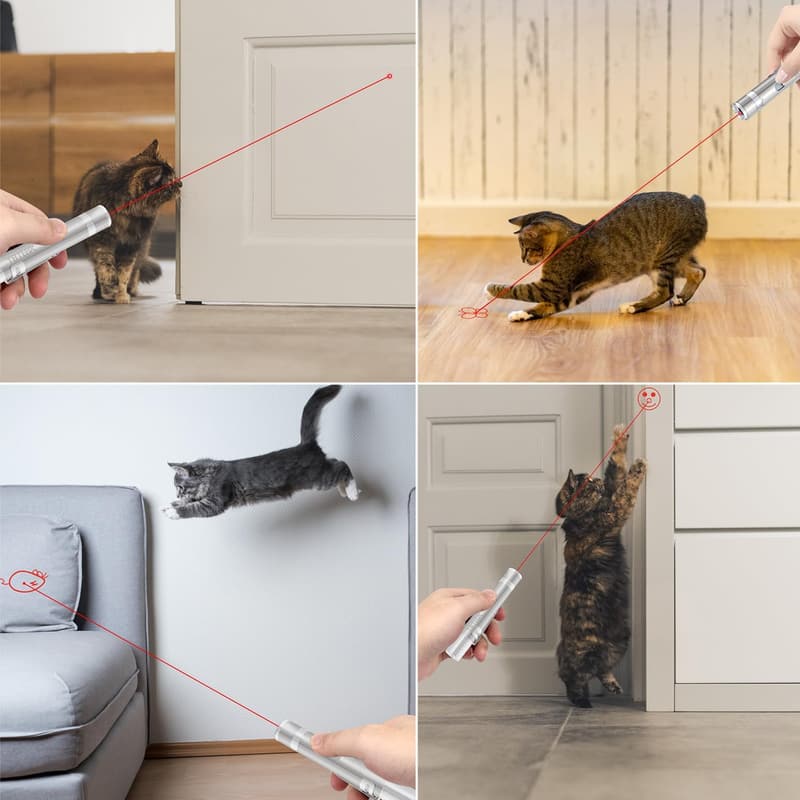 USB Rechargeable Interactive Cat Toy with 3 Light Modes
