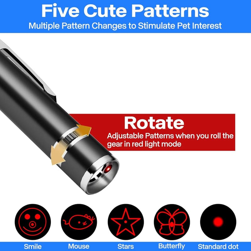 Rechargeable Interactive Cat Toy Pointer - 2 Pack