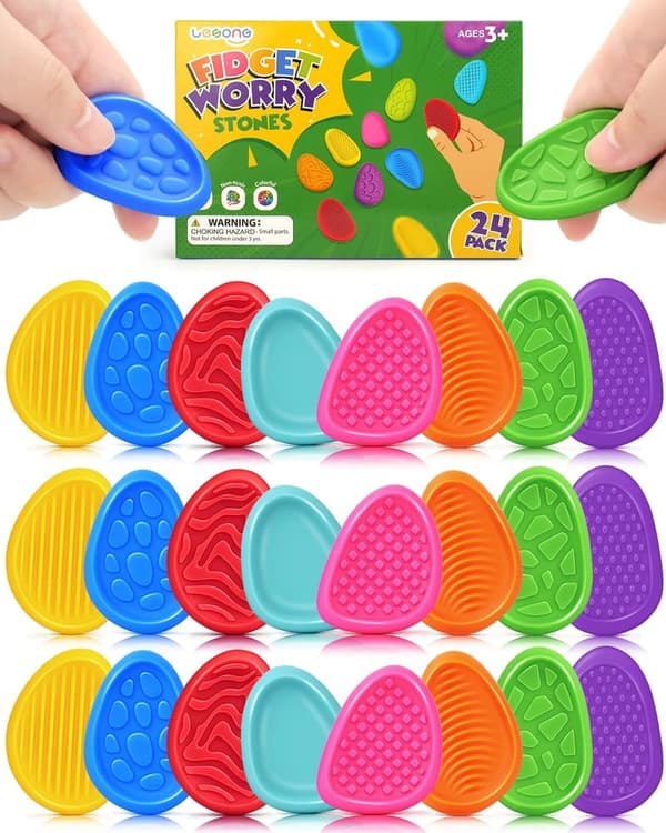 Sensory Stone Fidget Toys for Kids - 24 Pack Calming Tools