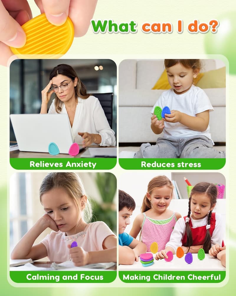 Sensory Stone Fidget Toys for Kids - 24 Pack Calming Tools