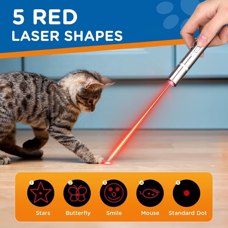 USB Rechargeable Interactive Cat Toy - 3 Light Colors