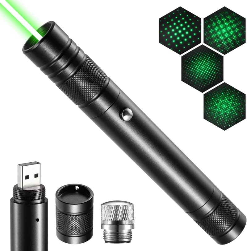 High-Power Green Laser Pointer Pen with Adjustable Focus