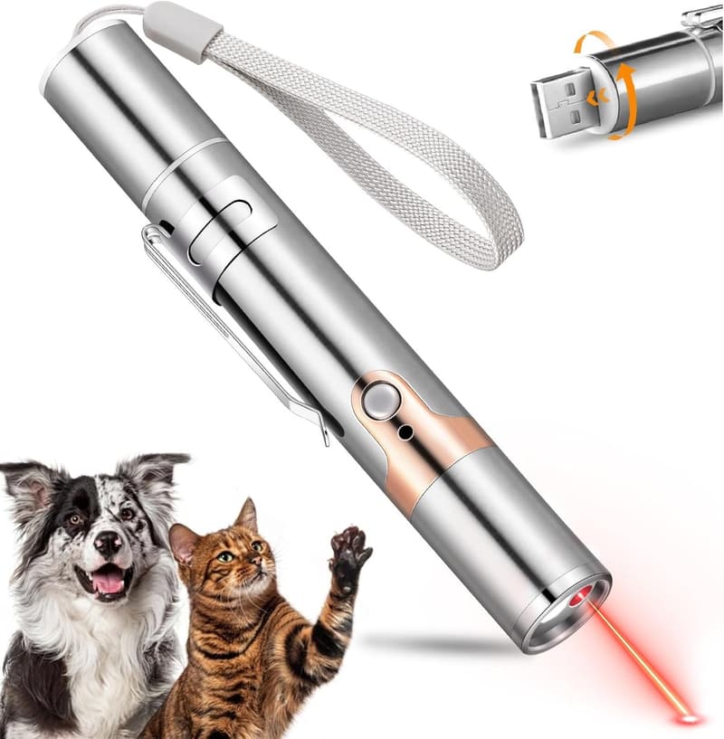 Interactive USB Rechargeable Cat Toy with 3 Light Colors