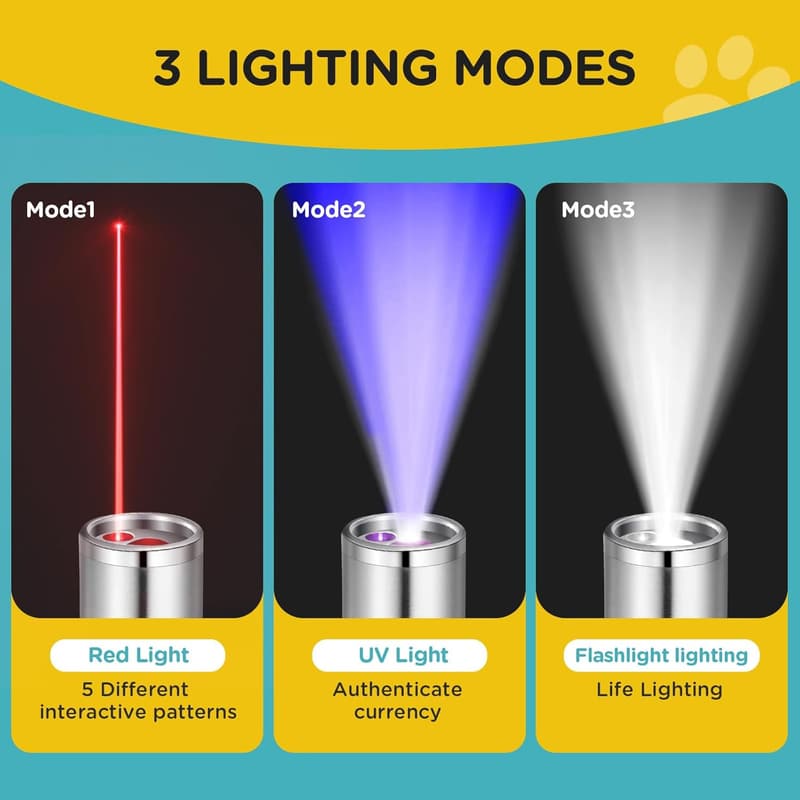 Interactive USB Rechargeable Cat Toy with 3 Light Colors