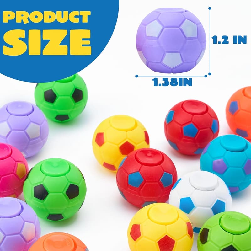 Soccer Party Favors: 72 Pack Fidget Spinners for Kids
