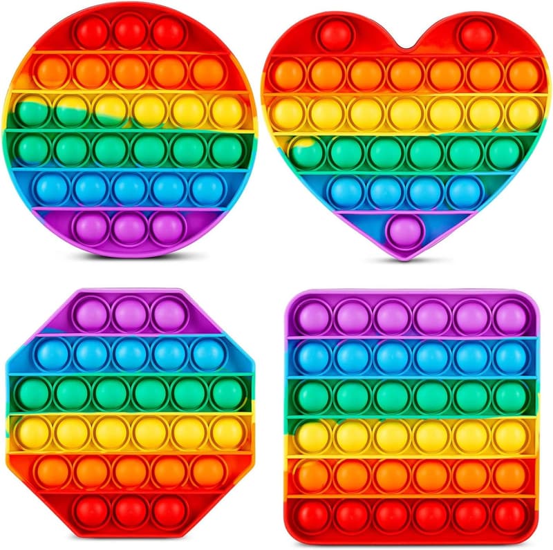 Pop It Fidget Toys Gift Set for Kids - 4 Pack Christmas Stuffer