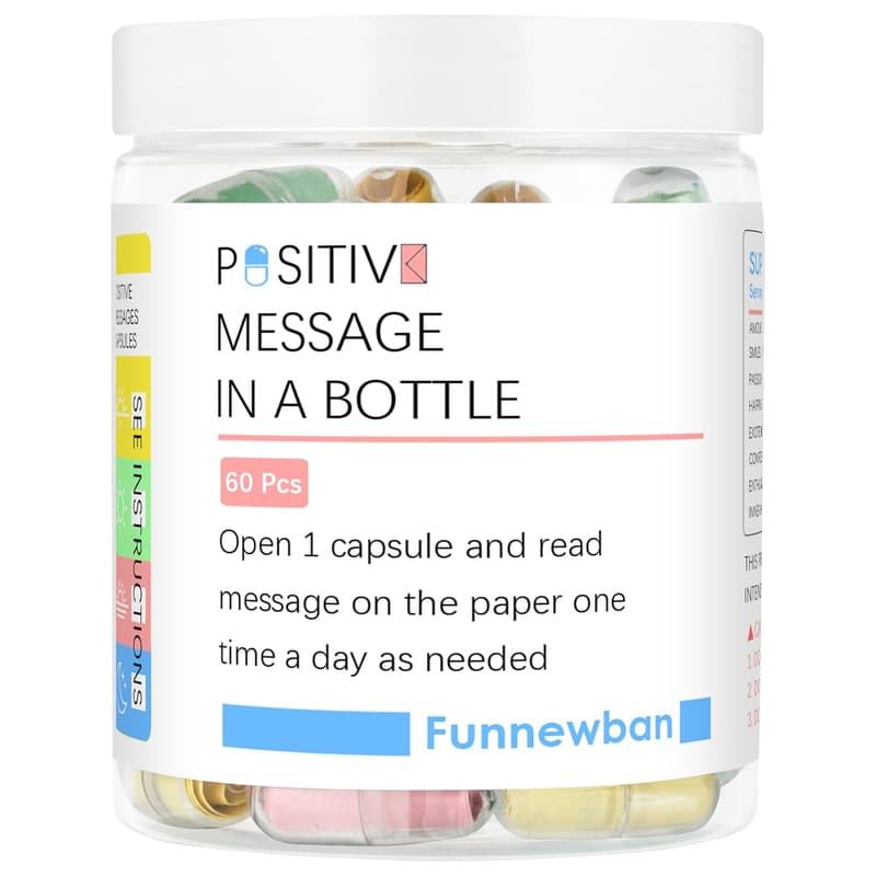 Positive Affirmations Gift Kit for Women - 60 Messages in a Bottle