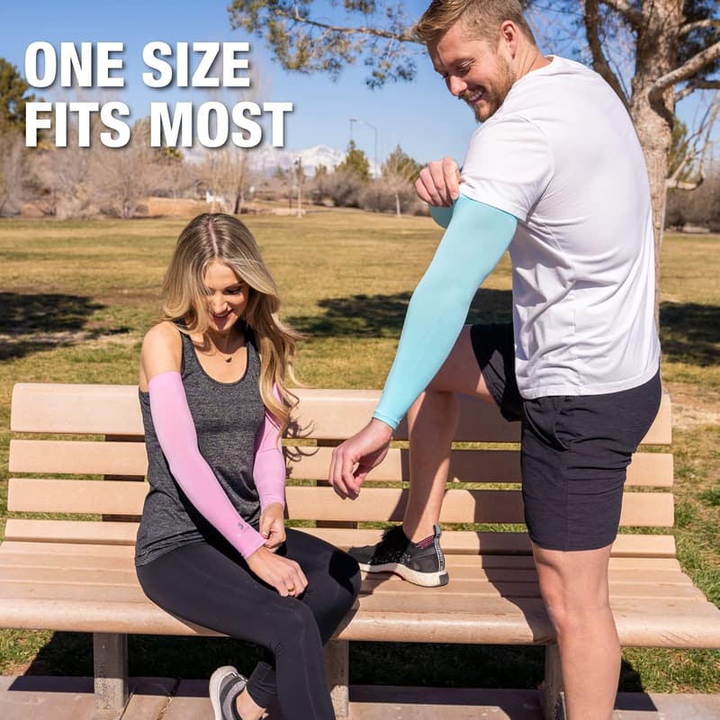 Cooling Arm Sleeves for Men & Women - Breathable UV Protection