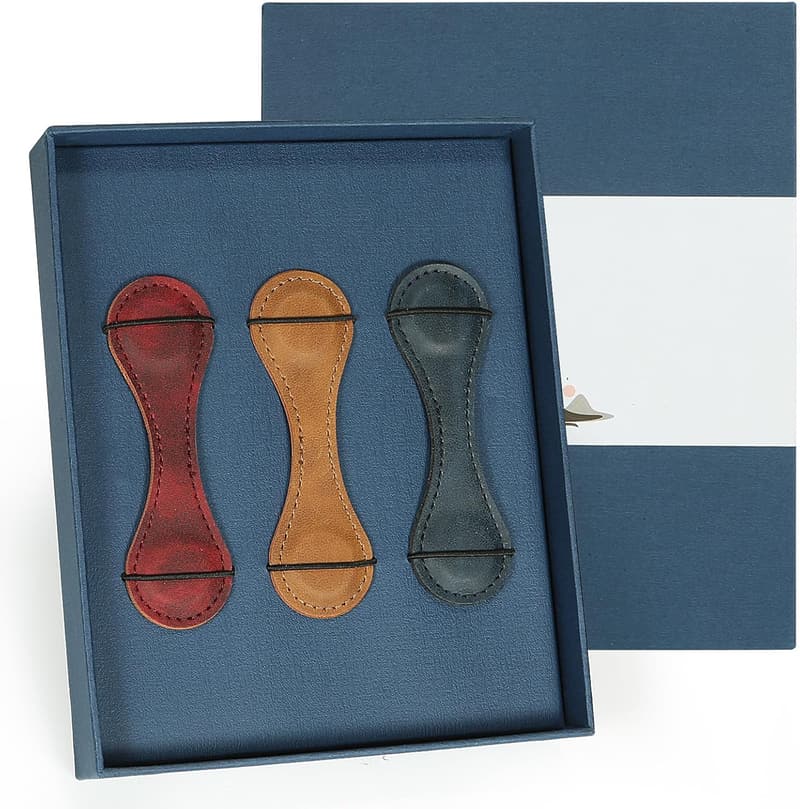 Handmade Leather Bookmarks Set for Book Lovers - Birthday Gift