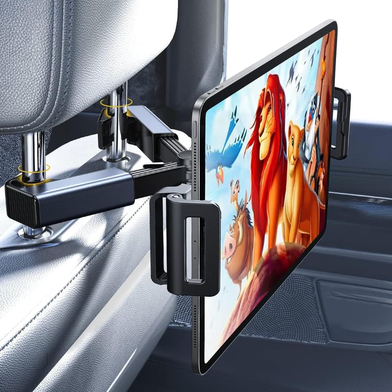 Car Headrest iPad Holder for Travel – Fits 4.7-12.9