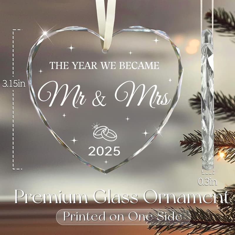 2025 Wedding Gifts for Couples, Mr. and Mrs. Just Married Ornaments