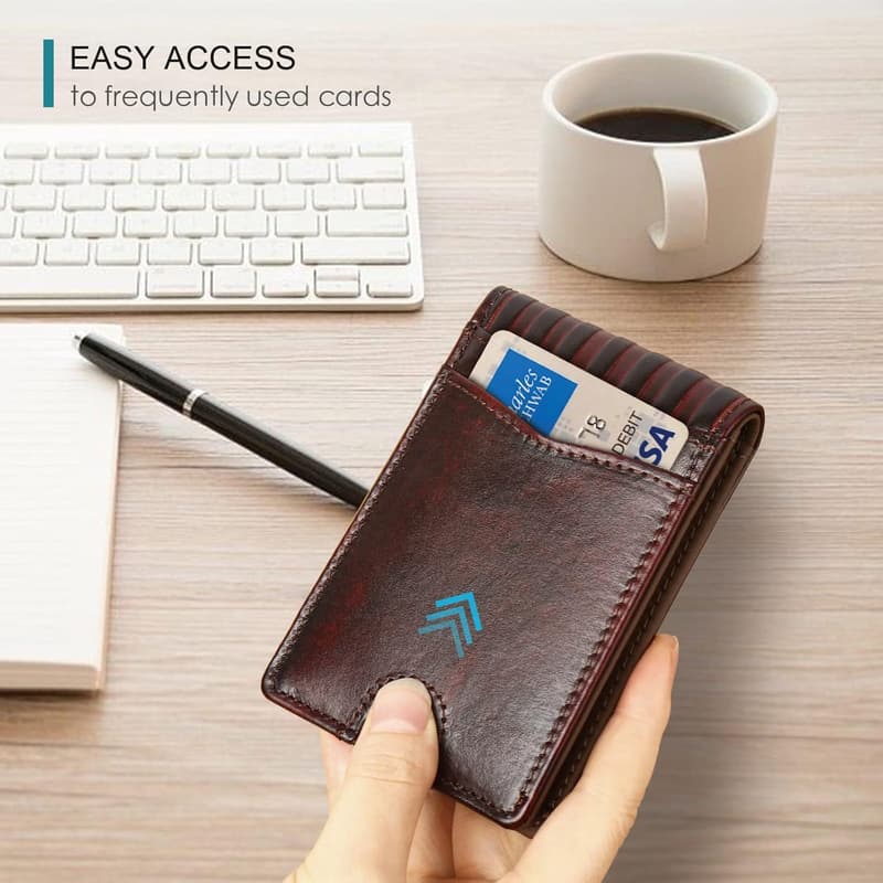 Men's RFID-Blocking Bifold Wallet with 12 Slots, USA Flag Design