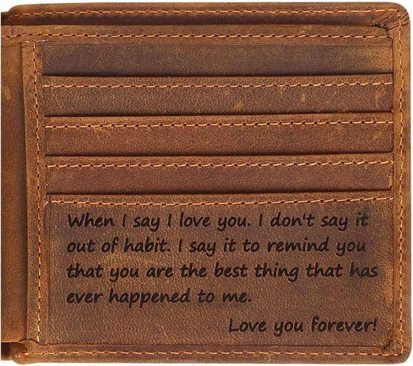 Personalized Engraved Wallet for Men - Perfect Gift for Him