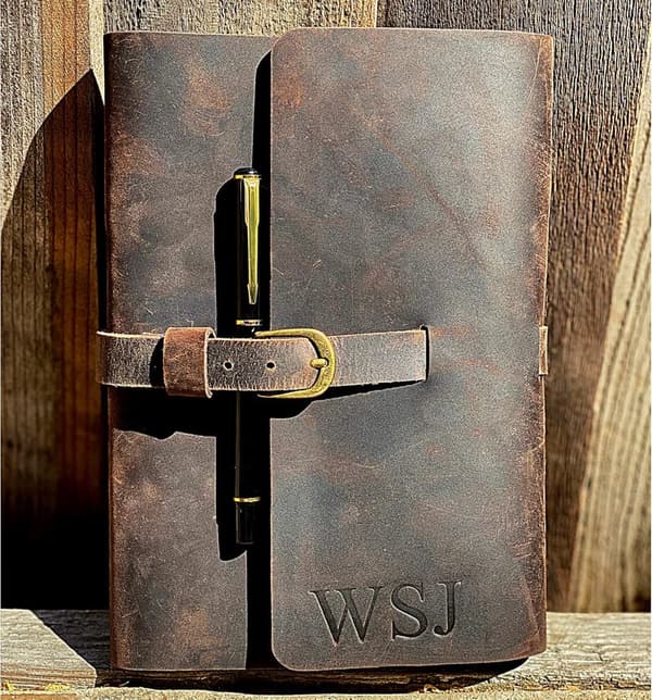 Personalized Leather Journal Gift Set for Men & Women