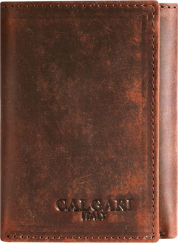 Italian Luxury Leather Trifold Wallet for Men