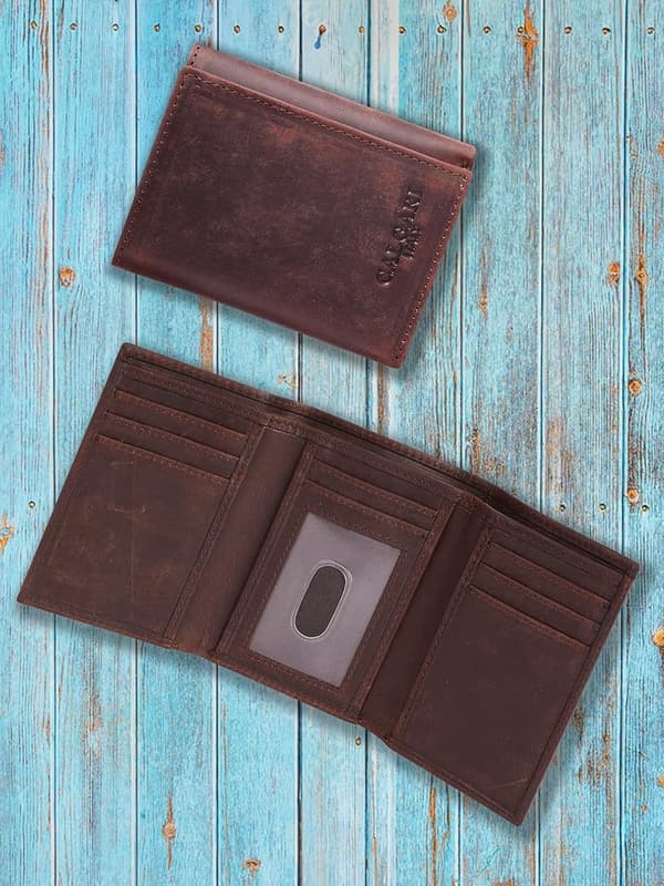 Italian Luxury Leather Trifold Wallet for Men