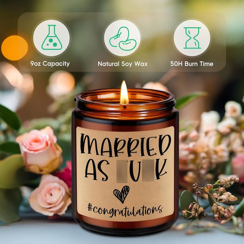 Newlywed Scented Candles - Fun Wedding Gift for Couples