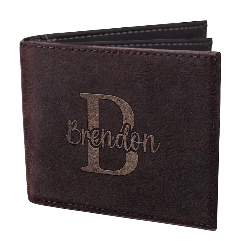 Custom Leather Wallet for Men - Personalized Gift for Him