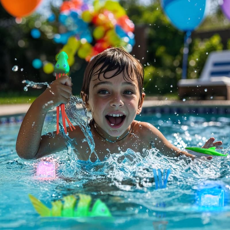 Diving Pool Toys Set for Kids 4-12 with LED Cubes & Goggles