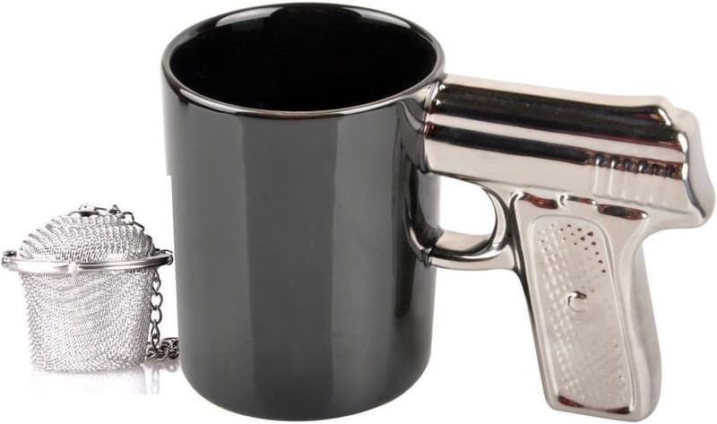 Father's Day Gun-Shaped Ceramic Coffee Mug for Enthusiasts