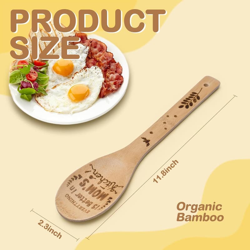 Mother's Day Wooden Cooking Spoons Set for Women