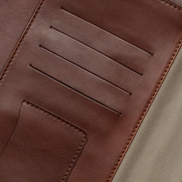 Italian Brown Leather Executive Portfolio with Zipper Organizer