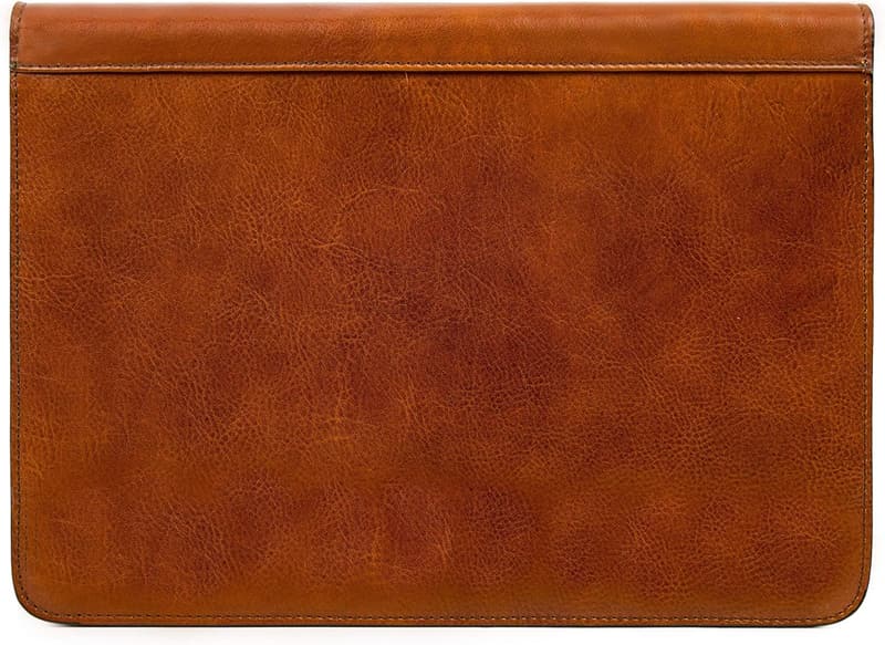 Italian Handcrafted A4 Leather Portfolio - Cognac Brown Gift Boxed