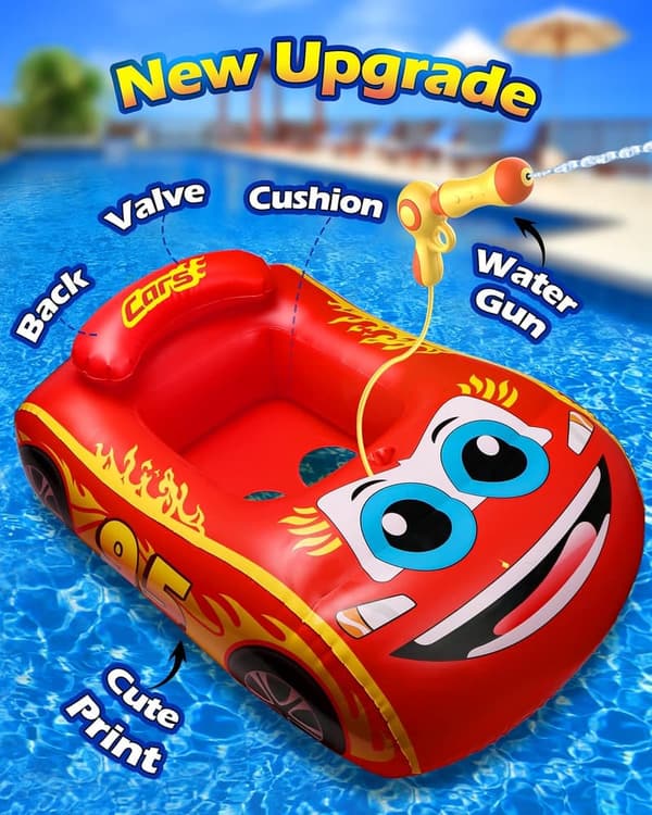 Kids Inflatable Pool Float with Water Gun – Summer Swimming Toy