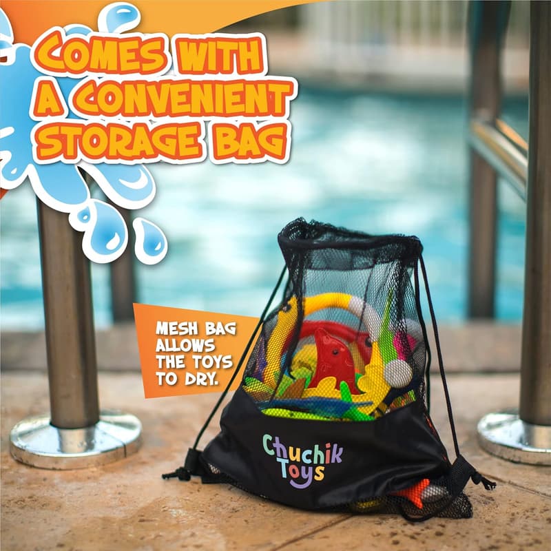 Swimming Pool Dive Toys for Kids, 30 Pcs with Storage Bag