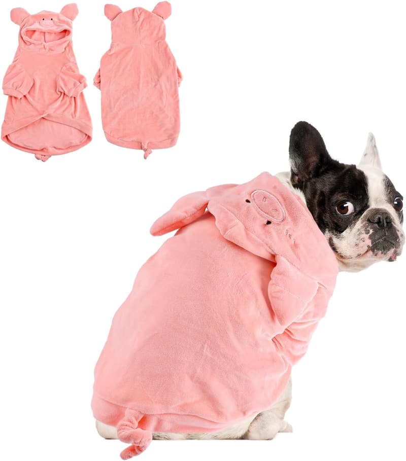 Halloween Pig Dog Costume - Warm Hoodie for Small Pets