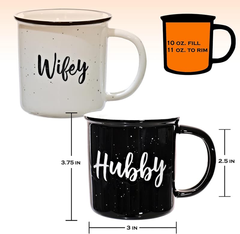 Couples' 11 oz His & Hers Coffee Mug Set