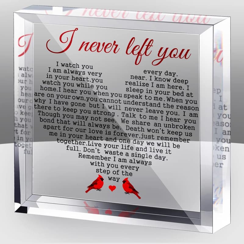 Sympathy Keepsake Paperweight - Red Cardinal Memorial Gift
