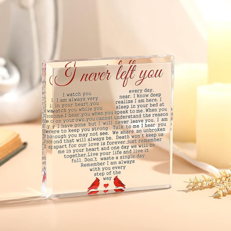 Sympathy Keepsake Paperweight - Red Cardinal Memorial Gift