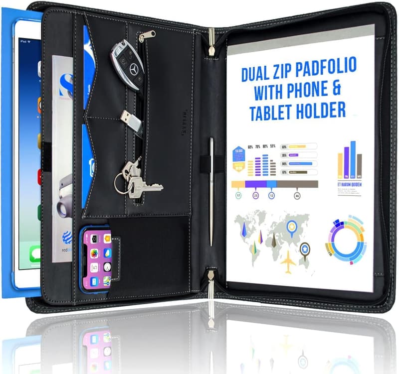 Faux Leather Padfolio with Notepad for Business Essentials