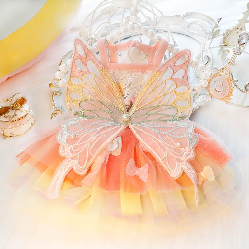 Cute Handmade Butterfly Dress for Small Dogs