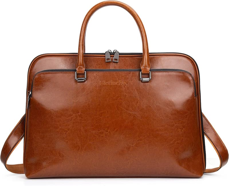 Genuine Leather Laptop Messenger Bag for 15.6