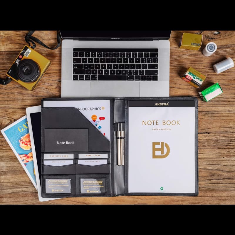 Professional PU Leather Padfolio with 20-Page Notebook