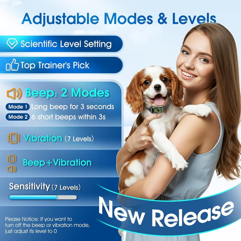 Smart Automatic Bark Collar for Small to Large Dogs, IP67
