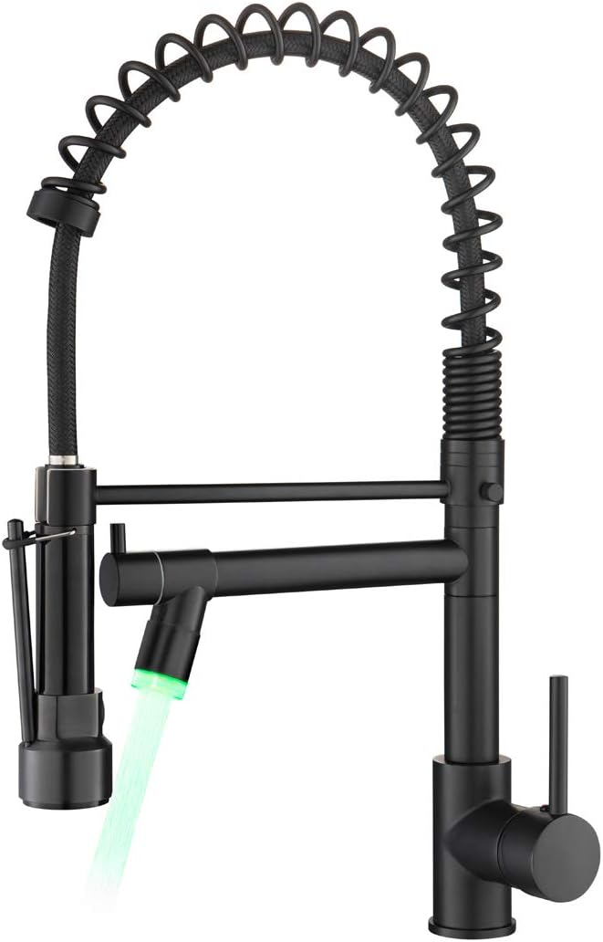 Matte Black Commercial Kitchen Faucet with Sprayer