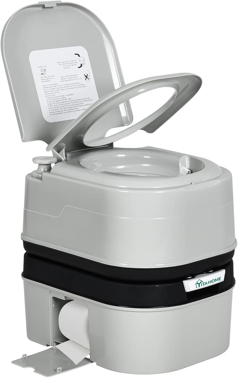 Portable 6.34 Gallon Camping Toilet with Leak-Proof Design